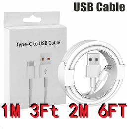 1M 2M Type de charge rapide Type C USB C Câbles de chargeur de câble micro USB pour Samsung S20 S22 S23 Utral HTC LG Xiaomi Huawei Téléphone avec boîte de vente au détail