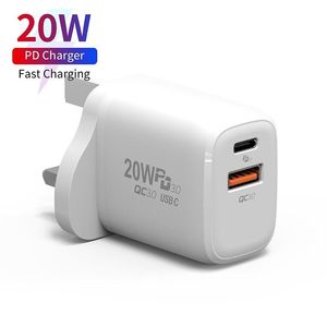 Chargeur mural USB C 20W alimentation PD chargeurs rapides adaptateur TYPE-C prise de charge rapide pour smartphone samsung xiaomi