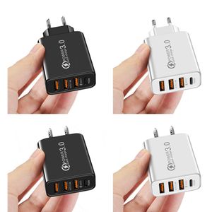 Chargeur mural USB-C 40W Durable, 4 ports QC + PD 3.0, adaptateur d'alimentation, Double prise rapide, bloc de charge pour iPhone Watch Series