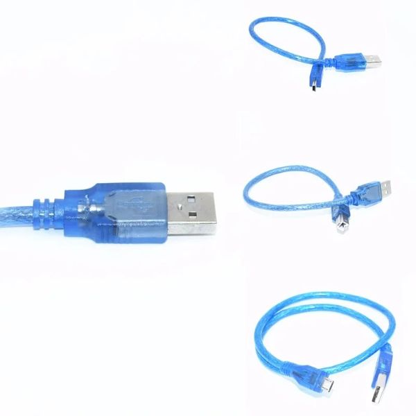 Câble USB pour Uno R3 / Nano / Mega / Leonardo / Pro Micro / Due Blue High Quality A Type USB / Mini USB / Micro USB