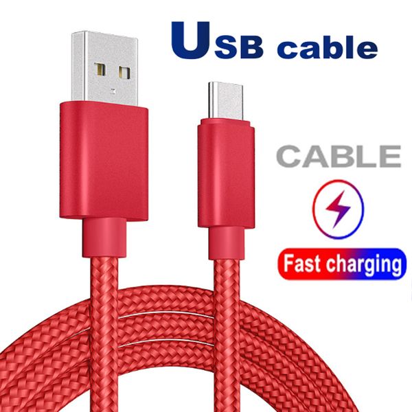 Câble USB Type C câble Adaptateur Data Sync Métal Charge Adaptateur de téléphone Épaisseur Câble micro usb tressé fort
