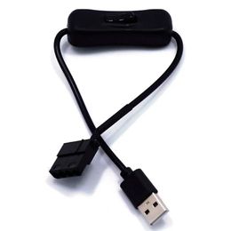 USB -kabel met schakelkabelverlengingsschakelaar voor USB -ventilatorvoedingslijn Duurzame USB naar 4PIN -adapter met Switch