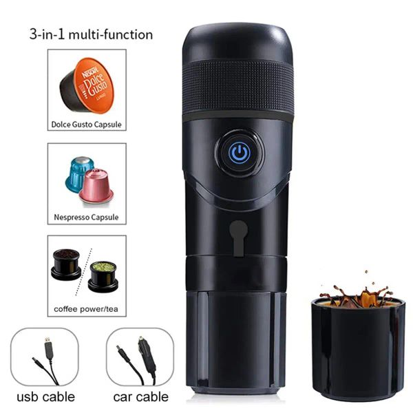 Capsule USB Espresso fabricant de cafetière portable pour voiture 12V Coffee Machine / voiture chauffant Coffee tasse / entièrement semi-automatique