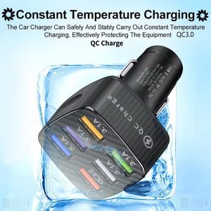 Chargeur de voiture USB Charge rapide 15W PD Type C 3.1A chargeur USB de voiture rapide pour iPhone Xiaomi Samsung Huawei téléphone portable 5V/9V/12V Charge rapide 15A car charger 6 USB QC3.0 Charger