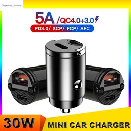 USB autolader Quick Charge 4.0 QC4.0 QC3.0 QC SCP 5A PD Type C 30W Snel voor iPhone Xiaomi Mobiele telefoon