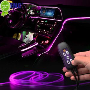USB -auto interieurverlichting 64 kleuren optische vezelstroken Meerdere modi geluidsregeling RGB decoratieve omgevingslampje auto neon licht