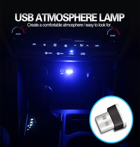 Luces LED de ambiente para coche, Lámpara decorativa con USB, iluminación de emergencia Universal para PC, PDA portátil, Plug and Play9923603