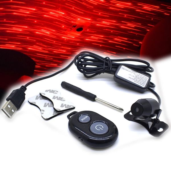 Lumière de ciel étoilé USB pour voiture, Modification intérieure, plafond, lumières d'ambiance, Projection de pluie de météores, lampe montée à distance sur véhicule