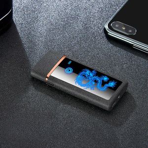 USB opladen elektronische vingerafdruk led foto winddichte dunne mannelijke elektrische wolfraamgloeidraad kleurrijke sigarettenaansteker YZQG