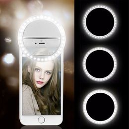 USB Charge Led Selfie Ring Light Mobiele telefoon Lens LED Selfie Lamp Ring voor iPhone voor Samsung Xiaomi Phone Selfie Light