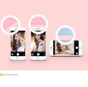 USB Charge LED Selfie Ring Light Objectif de téléphone portable LED Selfie Lampe Anneau pour iPhone pour Samsung Xiaomi Téléphone Selfie Light1