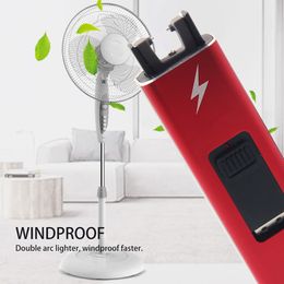 USB Charge Lichter op Push Pulse Elektrische Arc Originaliteit Gift Lichter Winddicht Plasma Aanstekers Gadgets voor Mannen