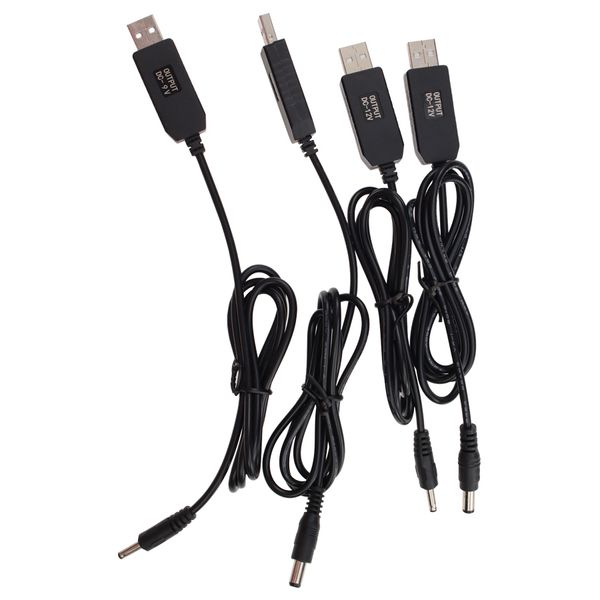 Câbles d'alimentation de charge USB DC 5V à 9V 12V 2.1x5.5mm 1.3x3.5mm Step Up Converter Adapter Cable Line