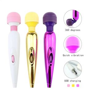 USB Chargé vibratrice Sex Toys for Woman G Spot Av Stick Female VIBRATION VAGINA