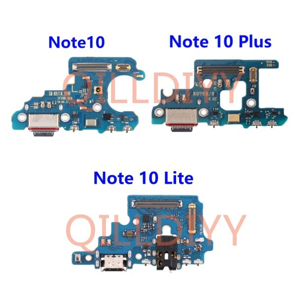 Puerto de carga del conector de muelle USB Micrófono Piezas de cable flexible para Samsung Galaxy Note 10 Plus Lite N770F N970F N976B