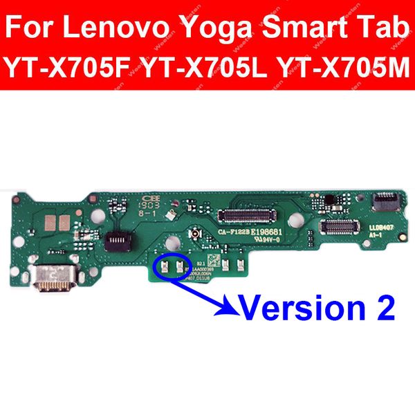 Tablero de muelle de carga USB para Lenovo Yoga Smart Tab YT-X705F X705L X705M Puerto de cargador USB Portero Flex Cable Connector Reemplazo