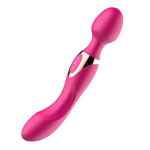 Carga USB Doble cabeza AV Vibrador Varita mágica Masajeador Juguetes sexuales para mujeres Vibradores de punto G Estimulación del clítoris Masaje Masturbador colores La mejor calidad