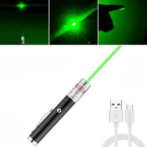 Puntero láser verde con carga USB Powerfulr Super Power Laser Pen 711 Red Dot 532nm Equipo láser de caza de línea continua