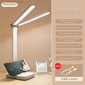 USB Opladen LED Tafellamp Traploos Dimmen Bureaulamp Multifunctionele Nachtlamp Voor Slaapkamer Leeslamp Wit Licht HKD230824