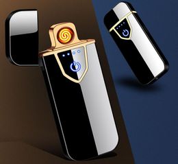 Briquets de chargement USB, écran tactile, coupe-vent, allume-cigare Double face, briquet électronique, briquets métalliques portables B5219926