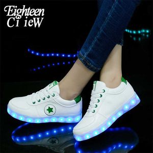 USB Opladen Lichtgevende Sneakers Kinderen Knipperende Schoenen voor Ghost Dance LED Gloeiende Sneakers Schoenen voor Jongens Meisjes Verlicht schoenen 211022