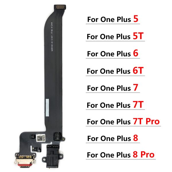 USB Charging Port Dock Connector Flex Cable pour OnePlus 5 5T 6 7 7T 8 8T 9 PRO 9R NORD N10 5G TYPE C CHARDER USB CHARGER FLEX