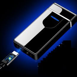 USB-oplaadaanraak Sensing lichtere winddichte slimme elektronische kachels ultradunne elektrische verwarmingsdraad sigaretten aanstekers milieubescherming