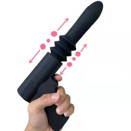 USB -oplaad vagina anale masturbatie mannelijke en vrouwelijke sexy speelgoed automatische intrekbare dildo pistool massage vibrator machine