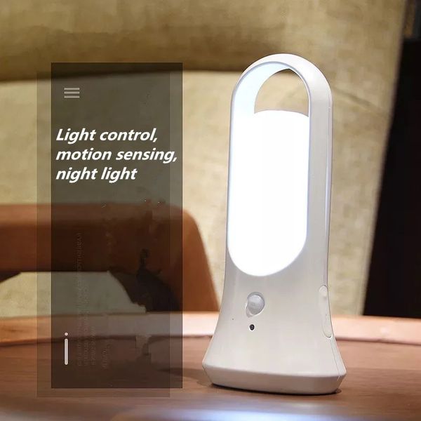 Carga USB con sensor de movimiento y luz nocturna iluminada, imán portátil para absorber la función de lámpara de mesa de linterna inteligente 240228