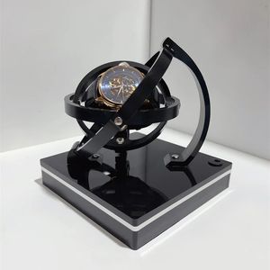 USB Charing Stereoscopic Automatic Watch Winder Box Display Luxe mechanische horloge Winders Gyro Rotator 360 Yarn Winder 240412