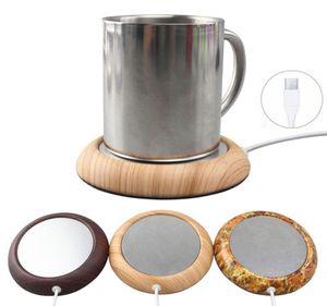 USB Cup Warmer Metal Coaster Portable Office Home USB Elektrische Powered Desktop Tea Coffee Beverage Cup Mok Warmer Mat Pad aluminiu7907928