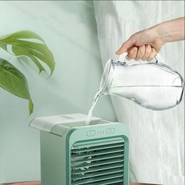 USB Desk Mini Fan Portable Air Cooler Conditioner Licht Desktopbevochtiger Purifier voor kantoorslaapkamer