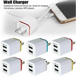 USB dubbele muur snelle dubbele opladeradapter 1A 2A 5V voor Android Alle USB -uitlaatapparaten Gemakkelijk te dragen Chargers -plug