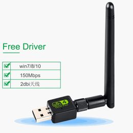 USB Driver Less Less 150m draadloze netwerkkaart Desktop Laptop WiFi -ontvanger Ondersteuning Windows Vista/XP/7/8/10