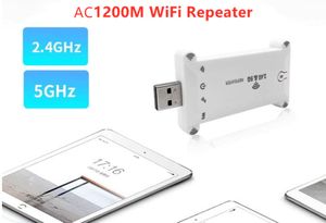 USB Dual Band 2.4g/5Ghz AC1200M WiFi Repeater Lange Range Extender Draadloze Booster Signaalversterker