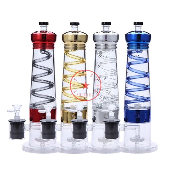 USB électrique coloré LED lampe fumer Bong tuyaux Kit amovible voyage barboteur tabac filtre entonnoir cuillère bol plates-formes pétrolières conduite d'eau Dabber pointe porte-paille DHL