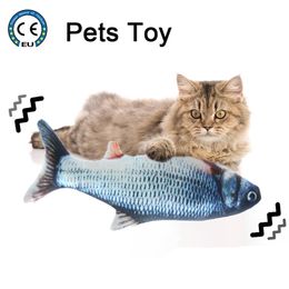 USB elektrische wispelende bewegende simulatie realistische vis grappige kat hond huisdier speelgoed voor kittens puppy play chew beet scratcher Carding 211122