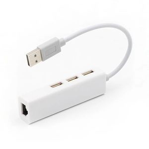 USB Ethernet USB Hub naar RJ45 LAN -netwerkkaart 10/100 Mbps Ethernet -adapter voor Mac IOS Laptop PC Windows RTL8152 USB 2.0 Hub