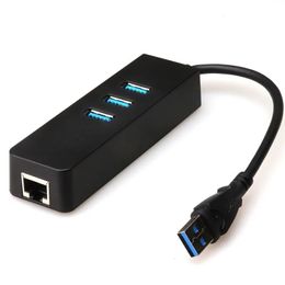 Ethernet USB con 3 puertos USB Hub 3.0 RJ45 LAN Network Card USB a Ethernet Adaptador para Mac iOS Android PC RTL8152 Type-C Hub