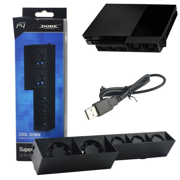 USB externe Turbo contrôle de température USB 5 ventilateurs ventilateur de refroidissement refroidisseur pour Playstation 4 PS4 DHL FEDEX EMS livraison gratuite