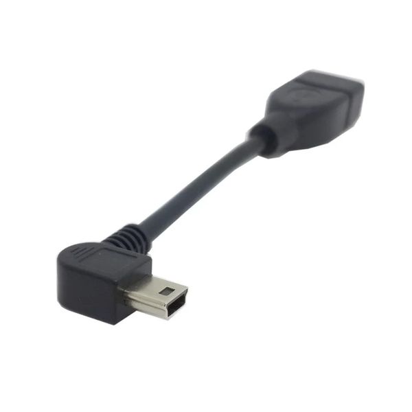 Cable OTG femenino USB para el mini b -Mini B macho de 10 cm de longitud de 10 cm de 90 grados Cable de conexión conveniente y versátil para una variedad de