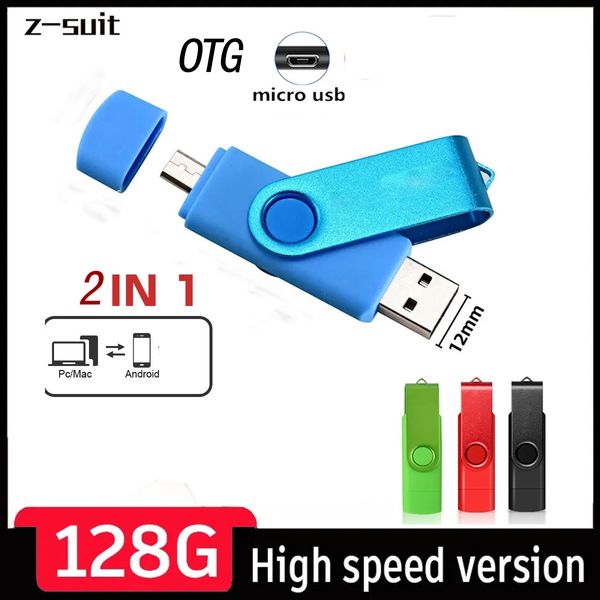 USB Flash Drive 2in 1 OTG High Speed ​​USB 3.0 Memory Pendrive Quality Pen Drive 128 Go Computer Phone Mobile Disque U Use U.