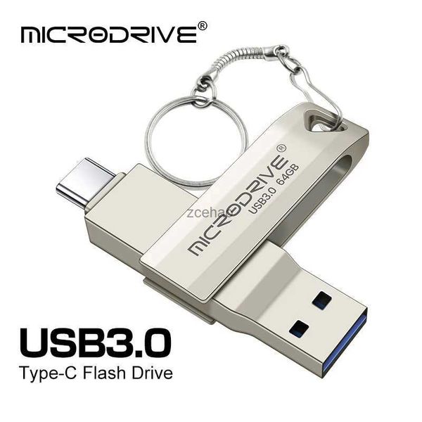 Unidades flash USB 2 en 1 OTG USB-C Flash Pen Drive Metal Memory Stick Usb 3.0 disco flash 64 GB 128 GB 256G USB3.0 Dual C Pendrive envío gratis