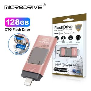 USB-Flash-Laufwerke 3-in-1 USB 3.0-Flash-Laufwerke Kompatibles iPhone/iOSAndroid PC 256 GB Lightning OTG Jump Drive 3.0 USB-Speicherstick