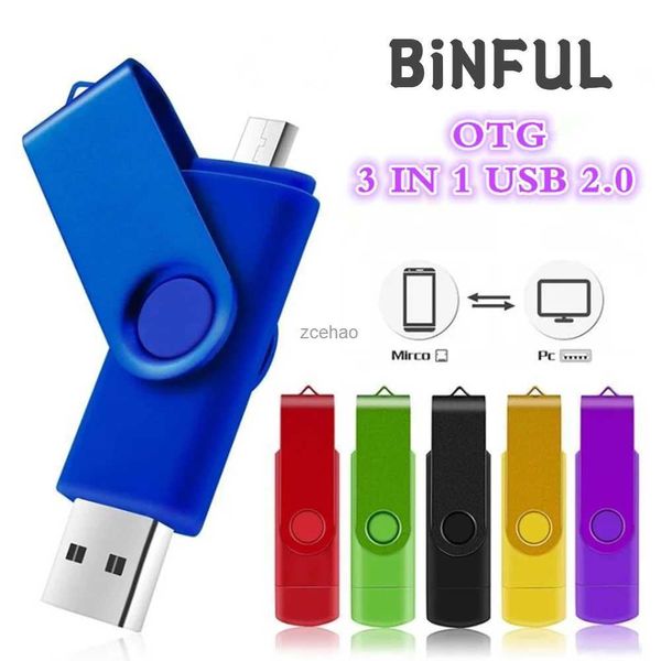 Clés USB Clé USB BiNFUL OTG 3 en 1 type-c 2.0 clé USB 4 go 8 go 16 go 32 go clé USB 64 go 128 go 256 go clé USB Flash gratuite