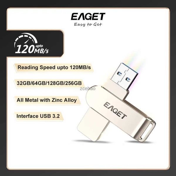 Clés USB EAGET F60 USB 32 go PenDrive 64 go 128 go 256 go clé USB clé USB 3.2 pour téléphone portable ou version supérieure