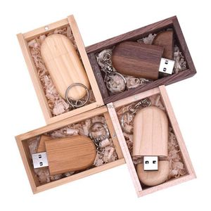 Clés USB Mode érable en bois + boîte personnalisée noyer clé USB avec porte-clés clé USB 4GB 8GB 16G 32GB clé USB 2.0 cadeau