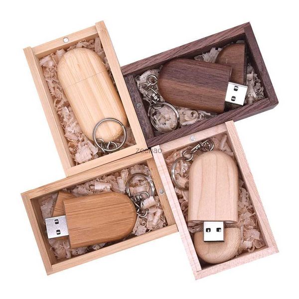 Chiavette USB Moda in legno di acero + scatola Pendrive personalizzata in noce con portachiavi Chiavetta USB 4 GB 8 GB 16G 32 GB Chiavetta USB 2.0 regalo