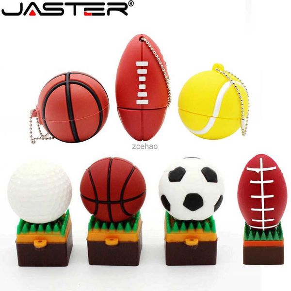 Unidades flash USB Fútbol USB Flash Drive Deportes Dibujos animados Memory Stick 128 GB Baloncesto 64 GB Tenis Pen Drive Béisbol Regalo creativo Golf U Disco