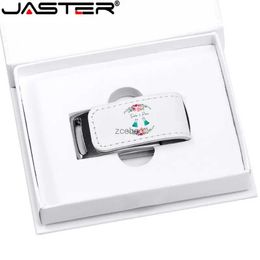 USB Flash Drives JASTER Custom For Gifts 2.0 Flash Pen Drives 64GB 32GB 4GB 8GB 16GB Pendrive Lederen USB + witte doos (meer dan 1 stuks gratis)